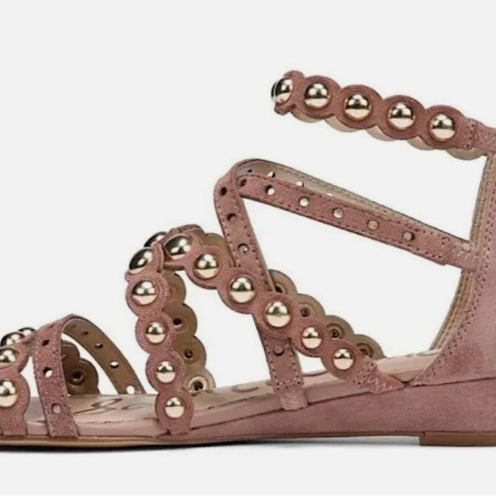 Sam Edelman Pink Gladiator Sandals with Studded Strap - Picture 2 of 5